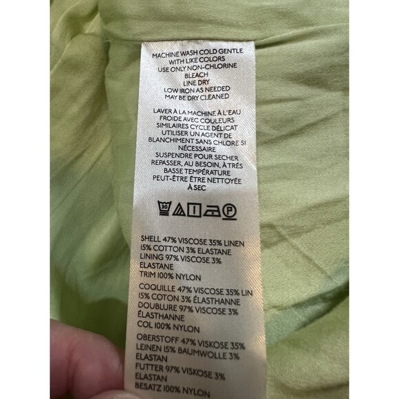 Maeve Anthropologie Mini Dress Size Large Sleeveless Volume Hip Green Stretch - Picture 13 of 15